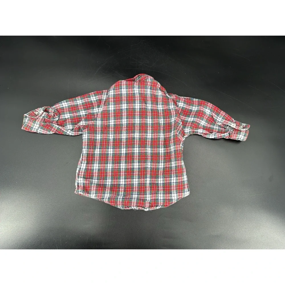 VTG Osh Kosh Bgosh Red Plaid Button Up Shirt‎  Cotton Kids Sz 18 Months